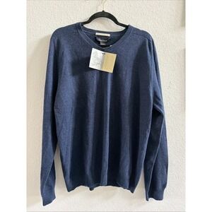 Vintage Glen Royal 100% Fine Cashmere Navy Blue  V-Neck Sweater Men's Size Large